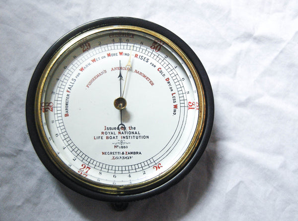 Late Victorian RNLI Fisherman's Aneroid Barometer by Negretti & Zambra, London