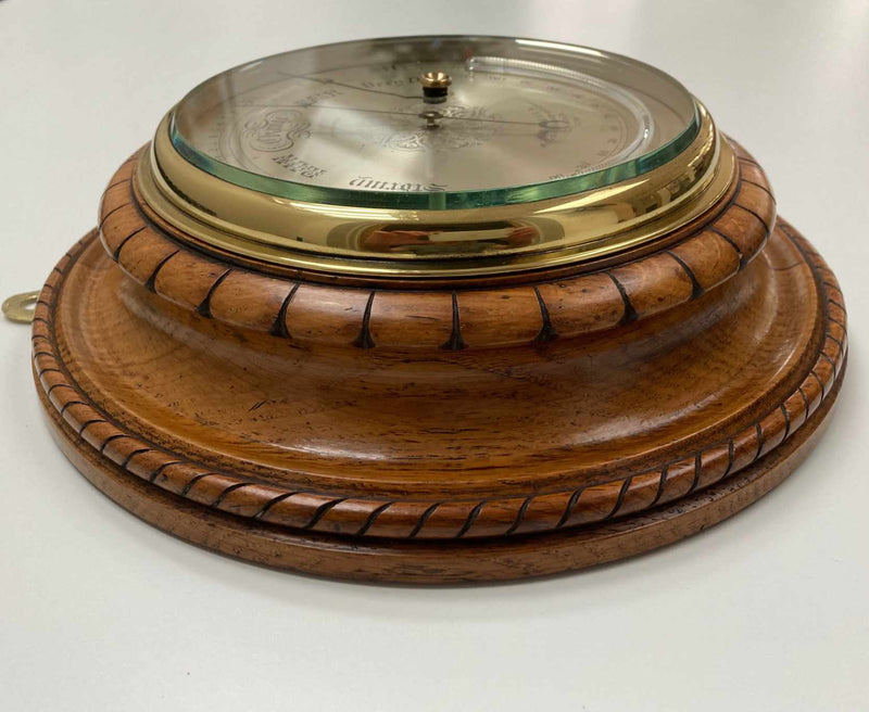 Hall Barometer Mid Victorian Oak & Brass Cased Aneroid Barometer by Louis Casella ...