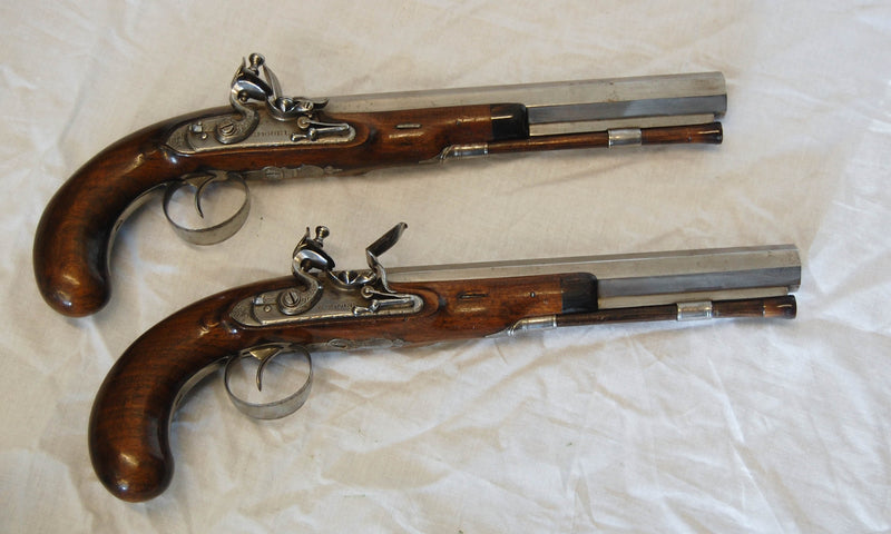 Pair of Early Nineteenth Century Flintlock Duelling Pistols by Charles Moore London