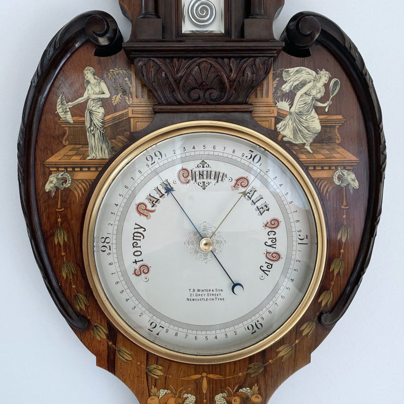 Exhibition Quality Aneroid Wheel Barometer by TB Winter & Son of Newcastle