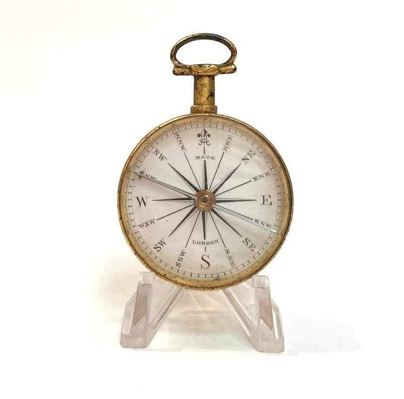 Early Nineteenth Century Gilt Pocket Compass by Robert Brettel Bate London - Jason Clarke Antiques