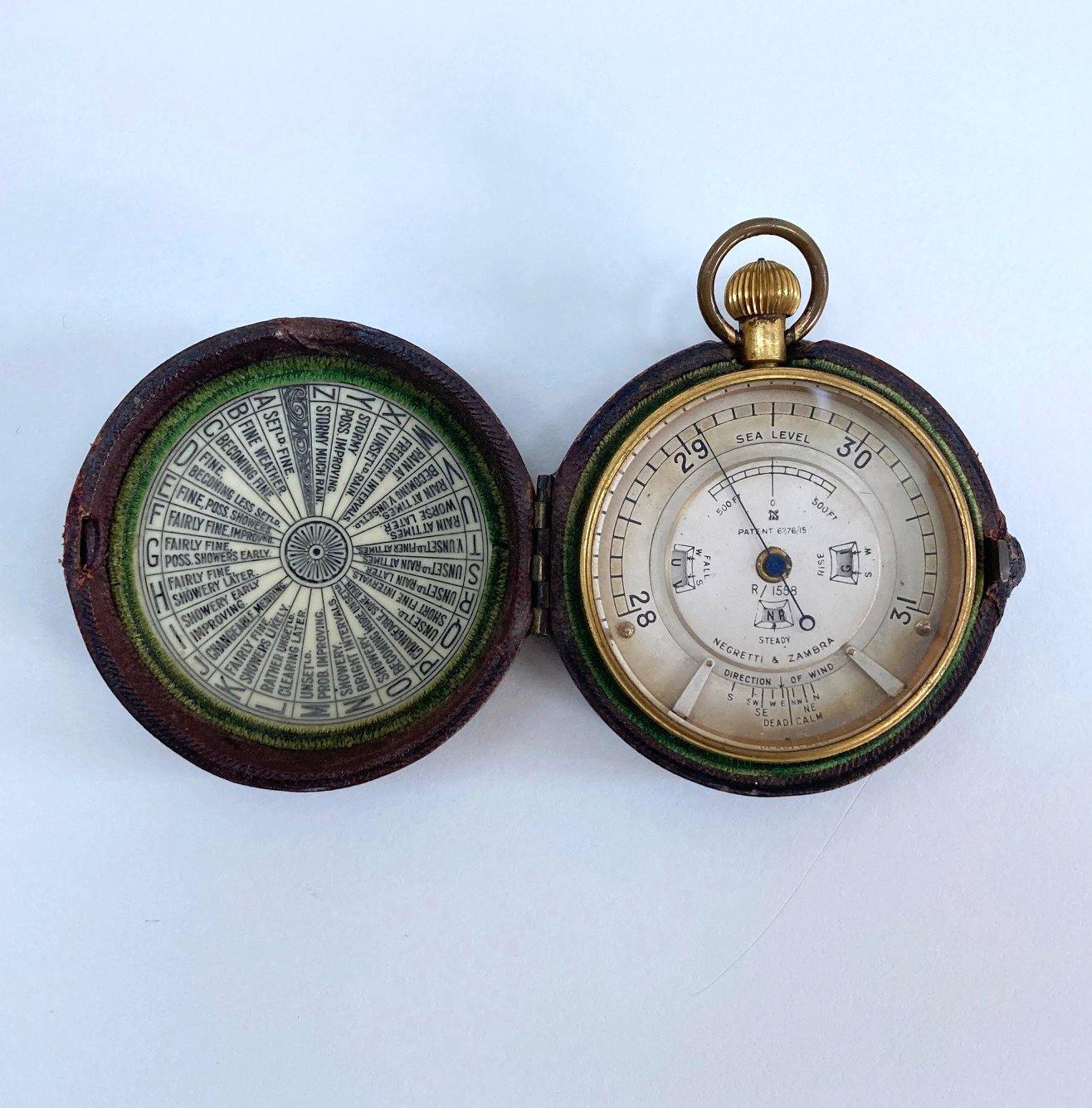 Pocket Weather Forecasting Aneroid Barometer by Negretti & Zambra ...