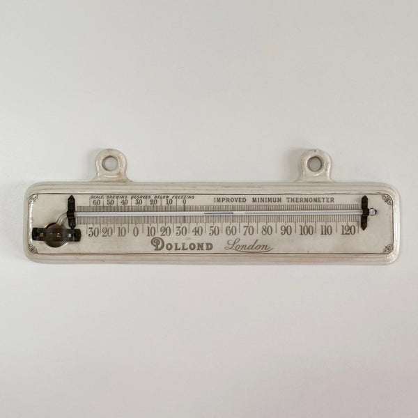 Late Victorian Porcelain Minimum Thermometer by Dollond London