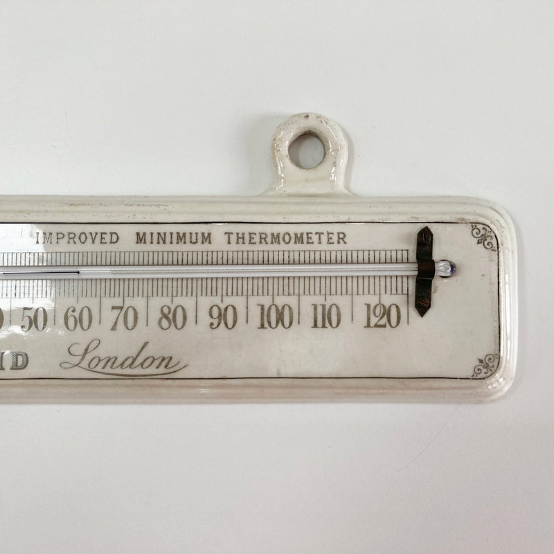 Late Victorian Porcelain Minimum Thermometer by Dollond London