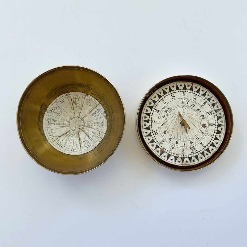 Early Victorian Magnetic Compass Sundial or Porters Dial