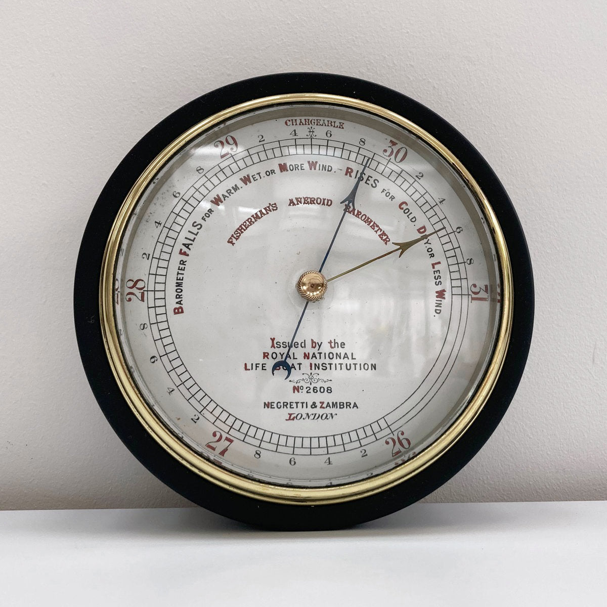 Barometer World Victorian RNLI Fishermans Aneroid Barometer by Negretti & Zambra London ...