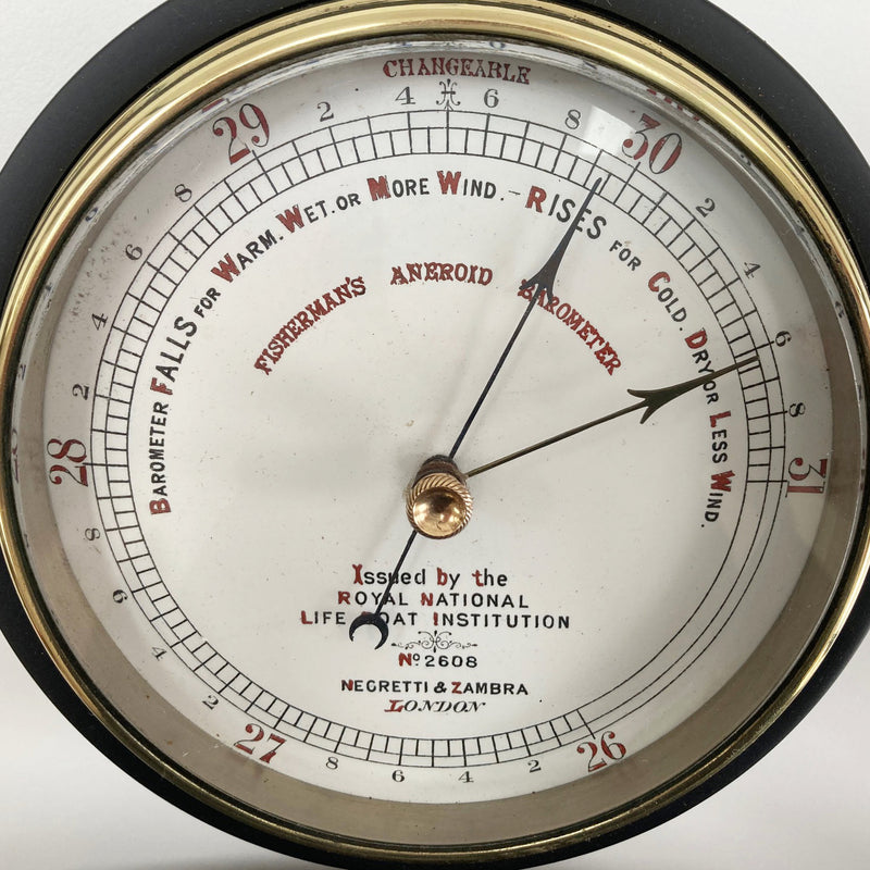 Barometer World Victorian RNLI Fishermans Aneroid Barometer by Negretti & Zambra London ...
