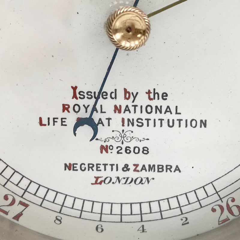 Victorian RNLI Fishermans Aneroid Barometer by Negretti & Zambra London - N0 2608
