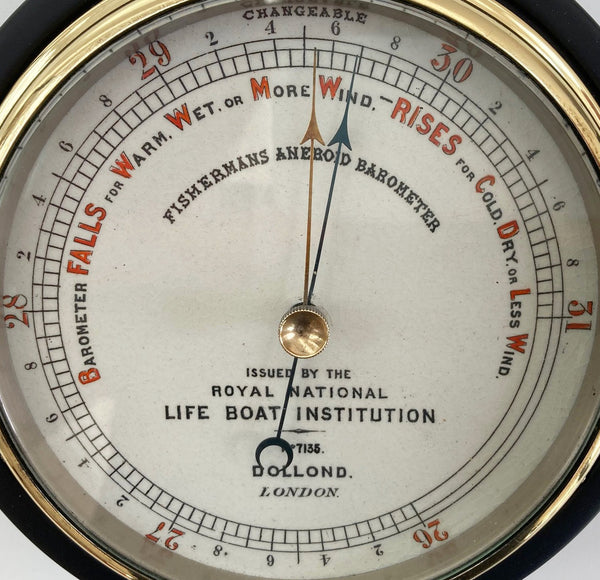 Victorian RNLI Fishermans Aneroid Barometer by Dollond of London