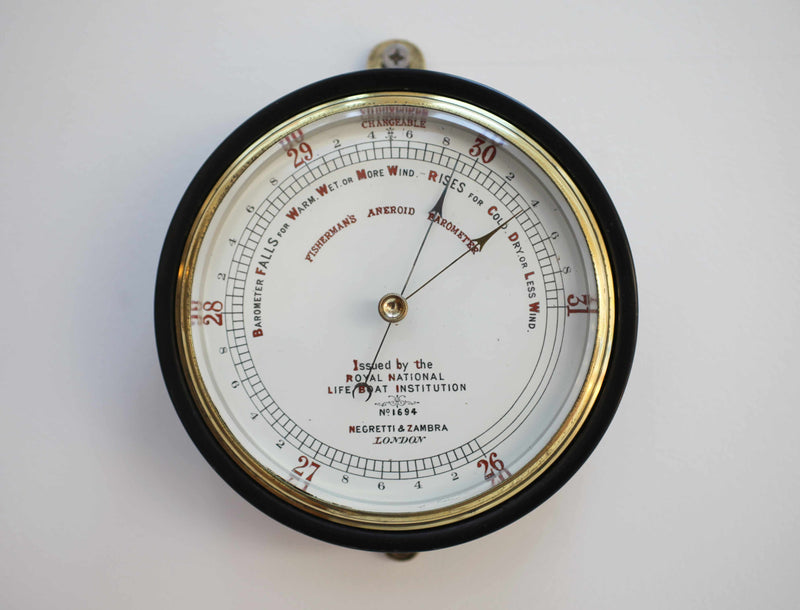 Barometer World Victorian RNLI Fishermans Aneroid Barometer by Negretti & Zambra London ...