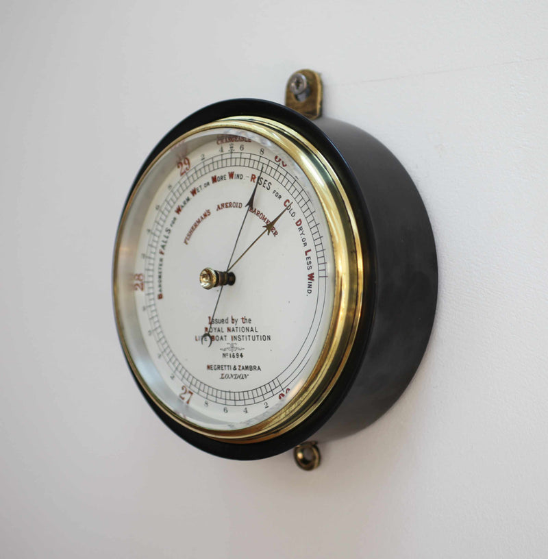 Barometer World Victorian RNLI Fishermans Aneroid Barometer by Negretti & Zambra London ...