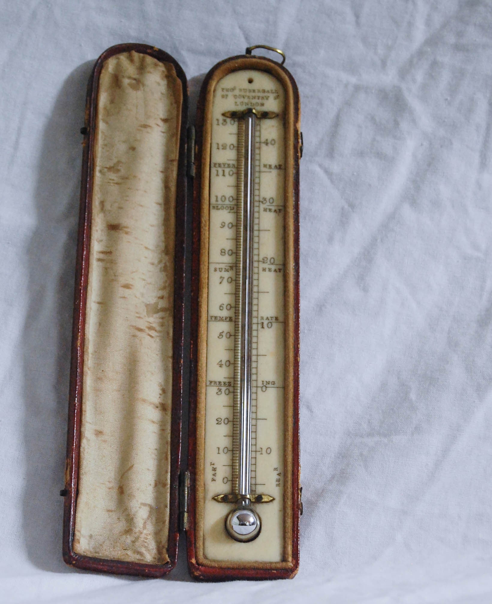 Regency Period Cased Mercury Fahrenheit Thermometer by Thomas Rubergall, 27 Coventry St, London – Jason Clarke Antiques