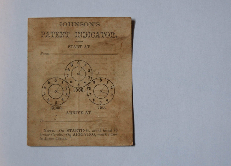 Victorian S Johnson's Patent Revolution Indicator or Odometer