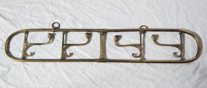 Victorian Brass Campaign Hanging Rack or Portable Coat Hooks