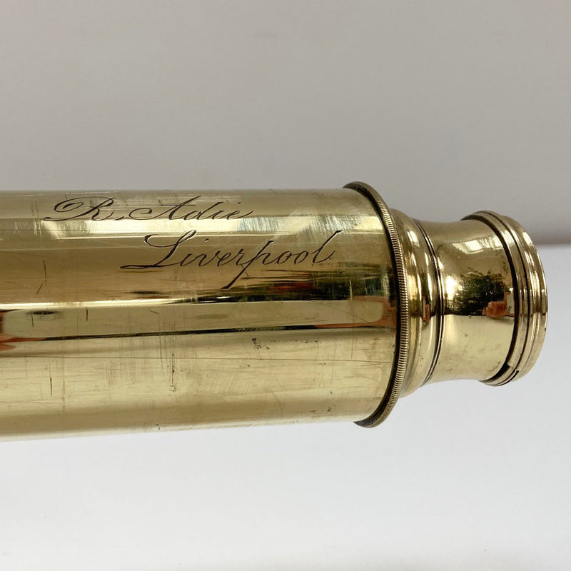 Early Victorian Single Draw Marine Telescope by Richard Adie of Liverpool