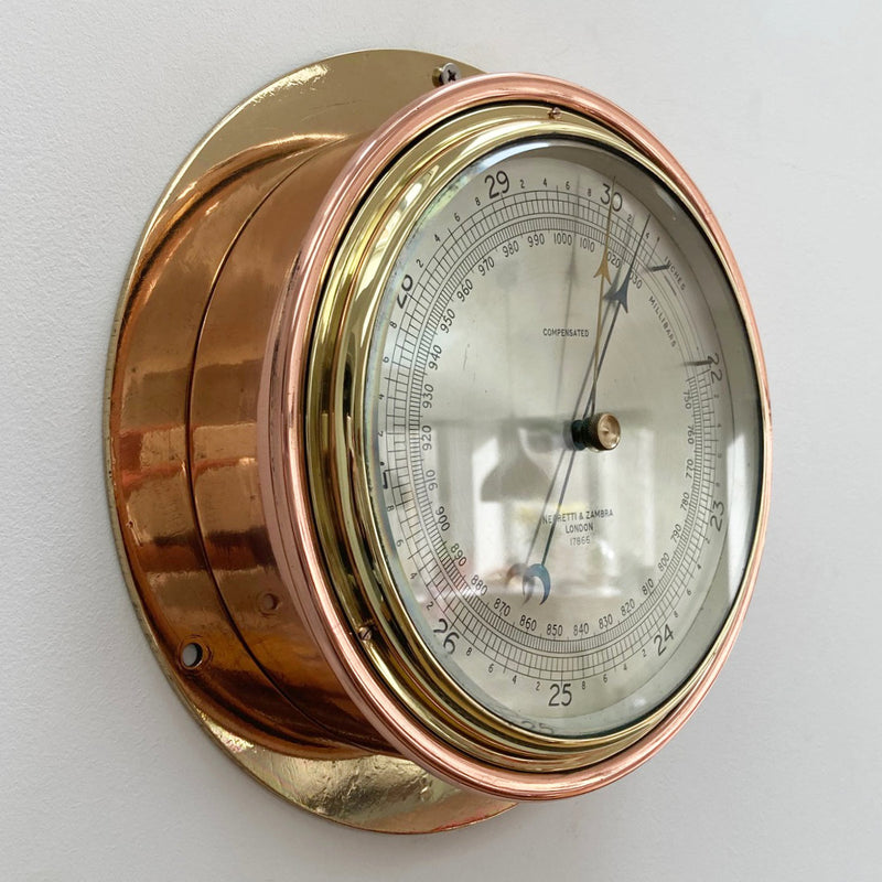 Barometer World Early Twentieth Century Submarine Pattern Aneroid Barometer by Negretti ...