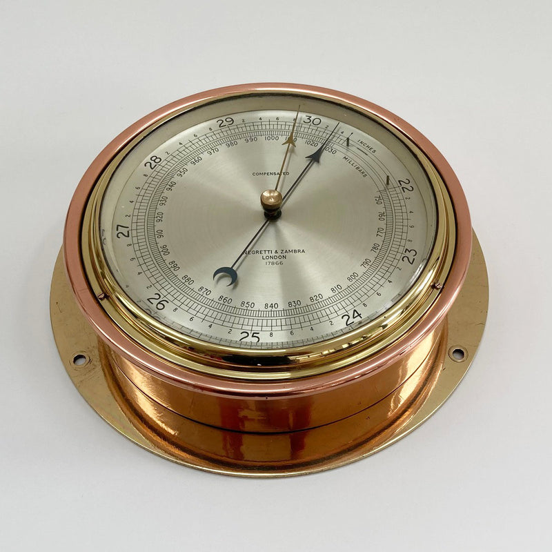 Early Twentieth Century Submarine Pattern Aneroid Barometer by Negretti & Zambra