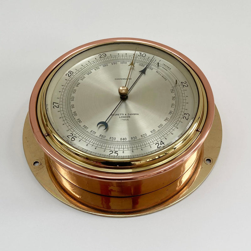 Barometer World Early Twentieth Century Submarine Pattern Aneroid Barometer by Negretti ...