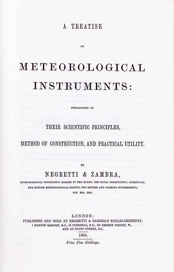 A Treatise on Meteorological Instruments - Negretti & Zambra