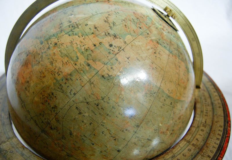 Rare Twelve Inch Tabletop Celestial Globe on Stand by Thomas Malby & Co