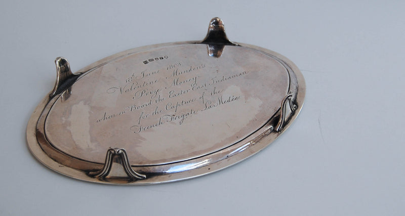 Napoleonic Prize East India Company Silver Salver for the Capture of French Warship La Medee