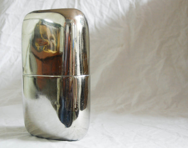 Very Large Twentieth Century Nickel Plated Hip Flask by Swaine & Adeney Ltd. London