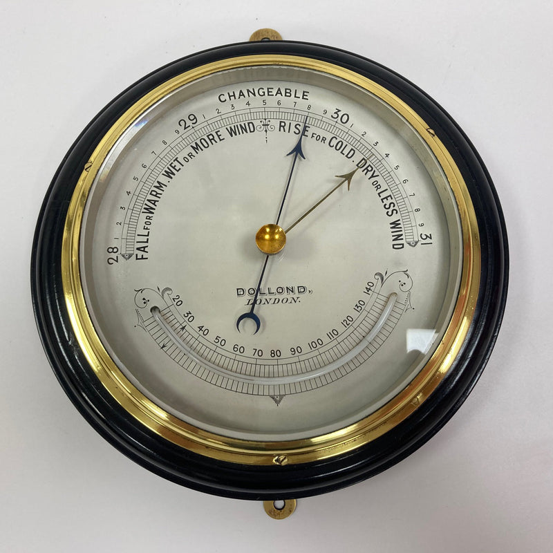 Victorian Ebonised Aneroid Wall Barometer by Dollond of London