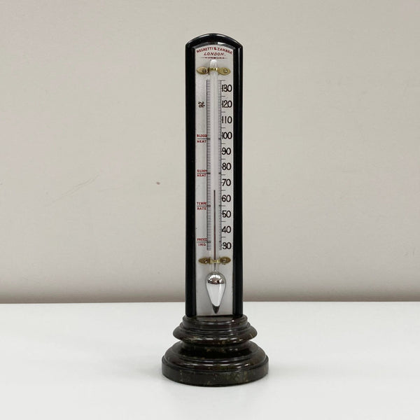 Large Victorian Desk Thermometer on Serpentine Base by Negretti & Zambra London