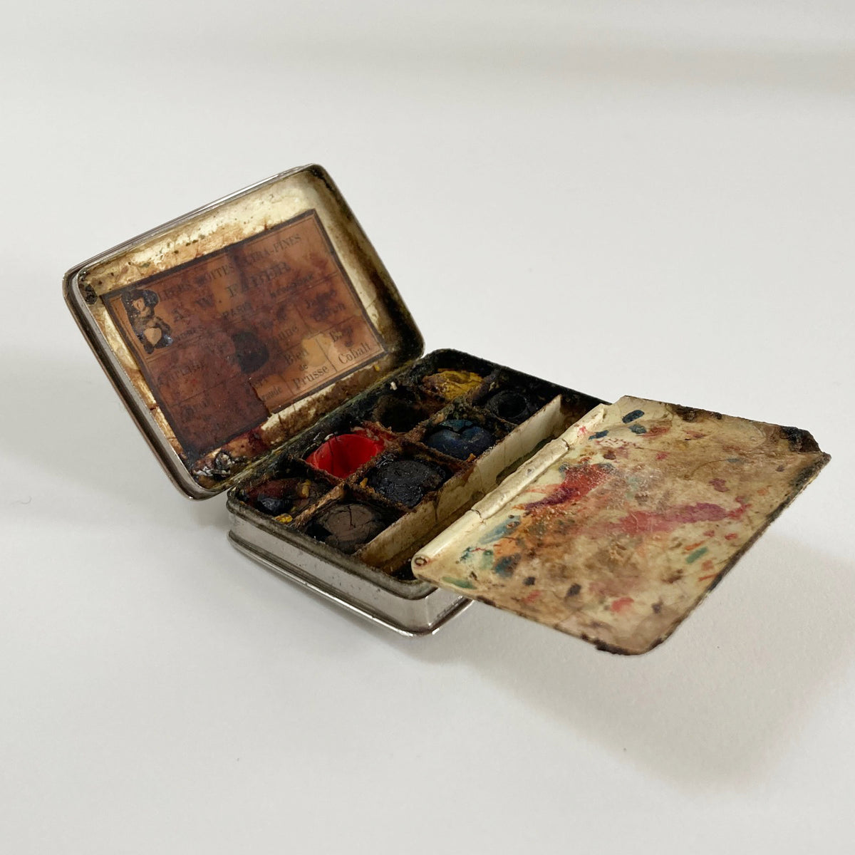 Mid Victorian Miniature Water Colour Paint Box by AW Faber