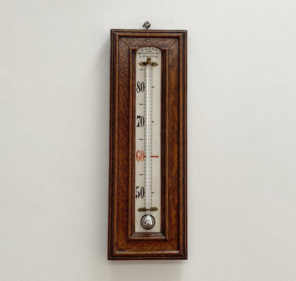 Large Victorian Porcelain scale Wall Thermometer by Joseph Long of Eastcheap London - Jason Clarke Antiques
