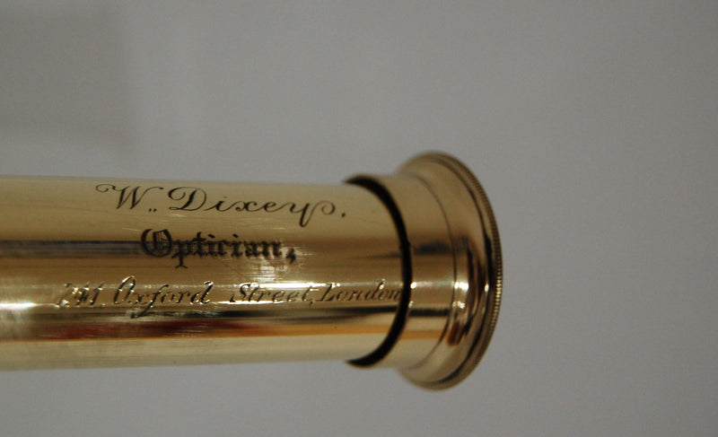 Victorian Three Draw Telescope by William Dixey Engraved with an Edward Dixey Dedication