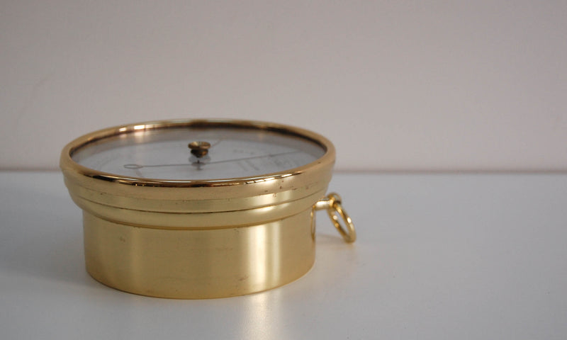 Mid-Victorian Brass Cased Aneroid Barometer by Adie & son Edinburgh