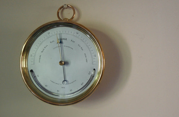 Victorian Early Vidie Style Brass Cased Aneroid Barometer by Dubois & Casse, France