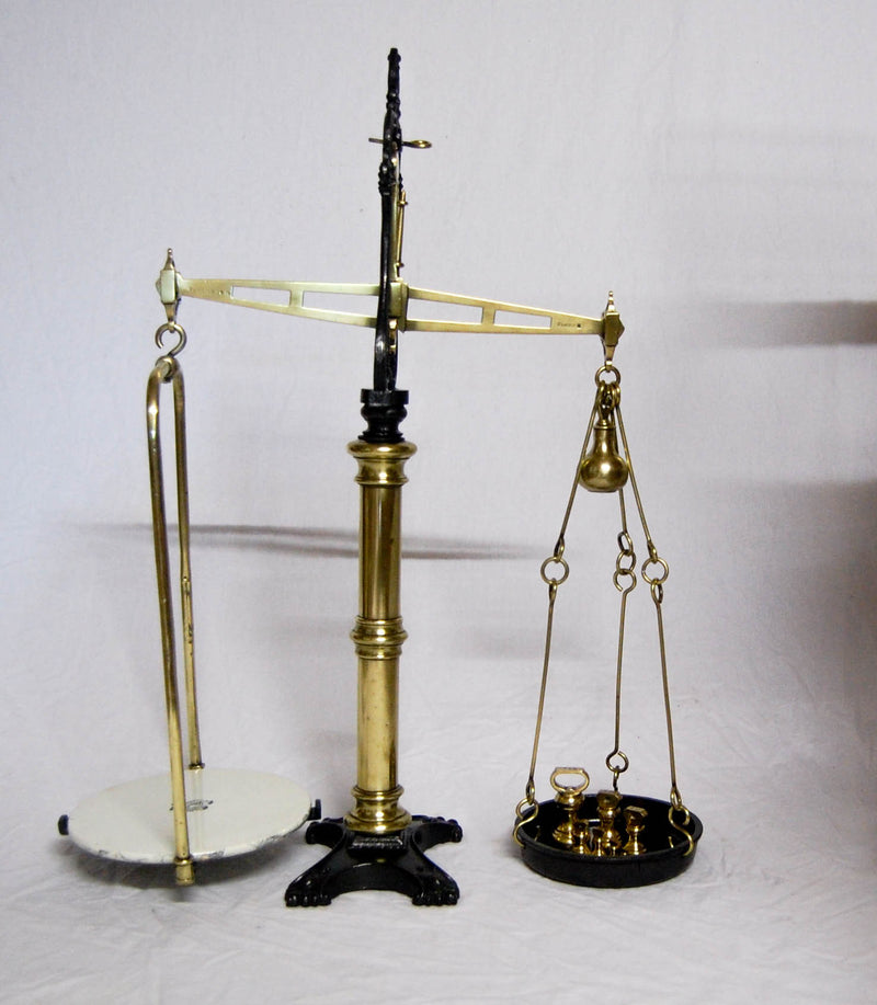 Set of Victorian Dairy Beam Scales by W&T Avery with Brass Weights