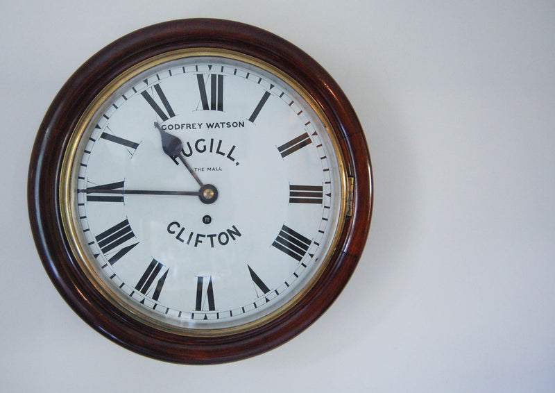 Late Victorian Fusee Dial Clock by Godfrey Watson Fugill of Clifton The Mall, Bristol