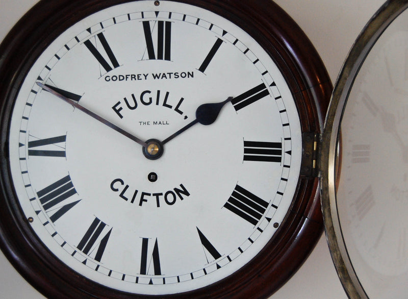 Late Victorian Fusee Dial Clock by Godfrey Watson Fugill of Clifton The Mall, Bristol