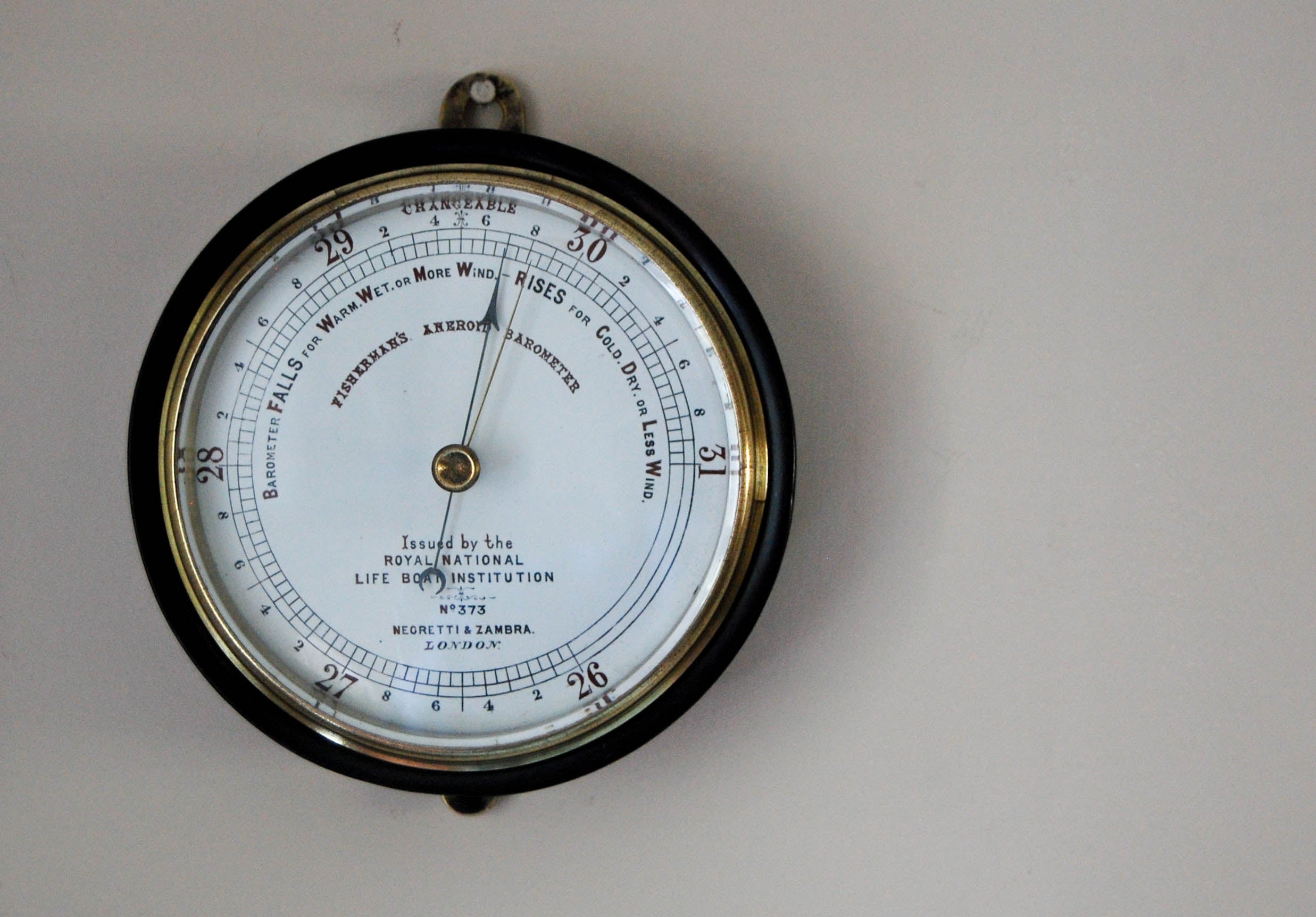 Barometer World Mid-Victorian Fisherman's RNLI Aneroid Barometer by Negretti & Zambra ...