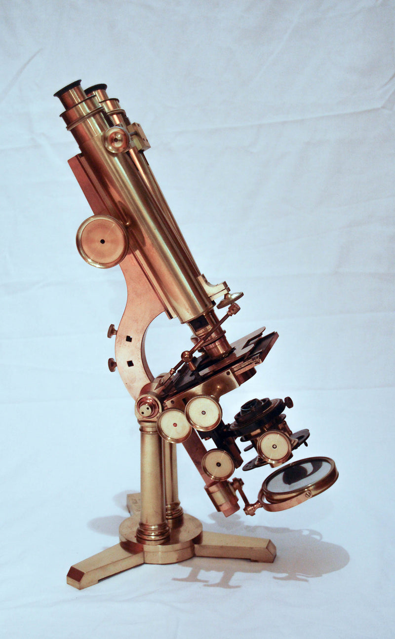 Victorian Cased "Large & Best" Achromatic Binocular Microscope by R&J Beck London
