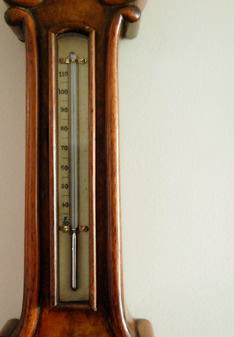 Victorian Walnut Cased Miniature Wheel Barometer by Riddel & Co Belfast ...