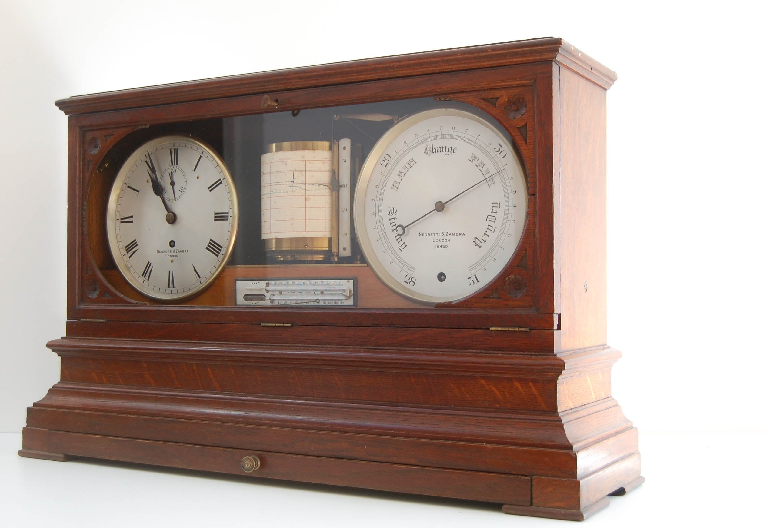 Mid-Victorian Weather Station or Self Recording Aneroid Barometer by ...