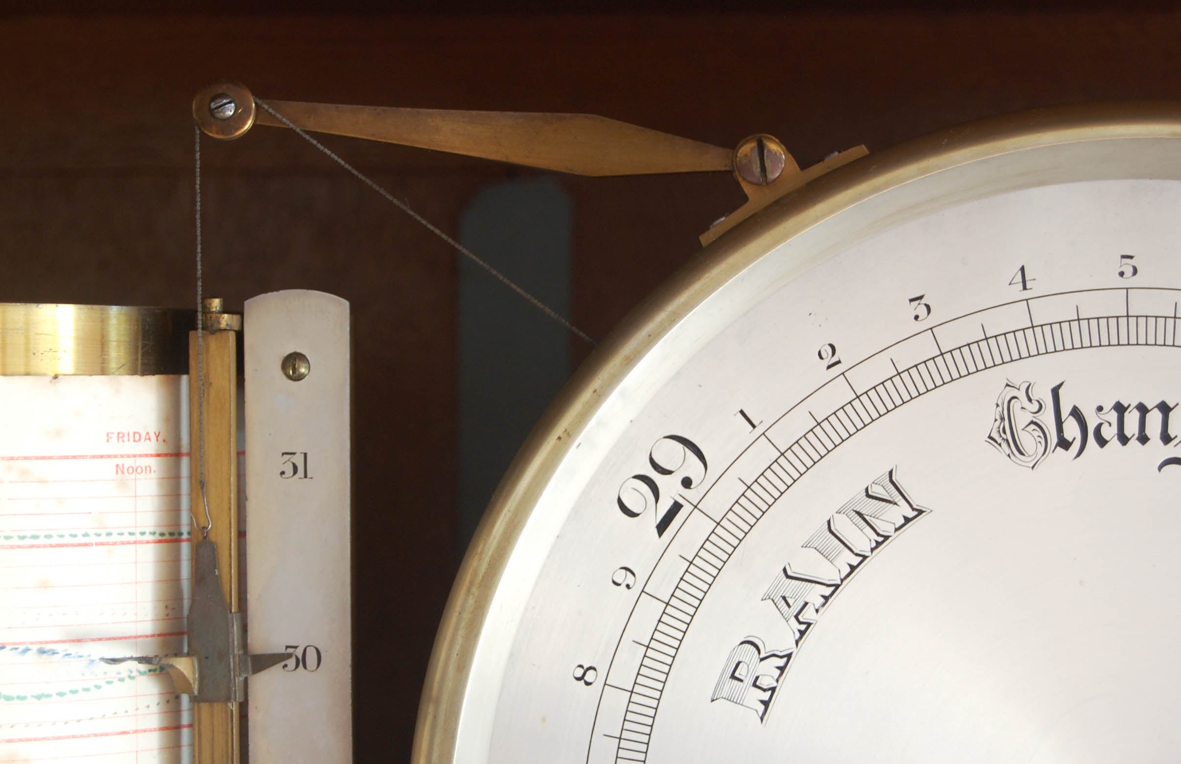 Barometer World Mid-Victorian Weather Station or Self Recording Aneroid Barometer by ...
