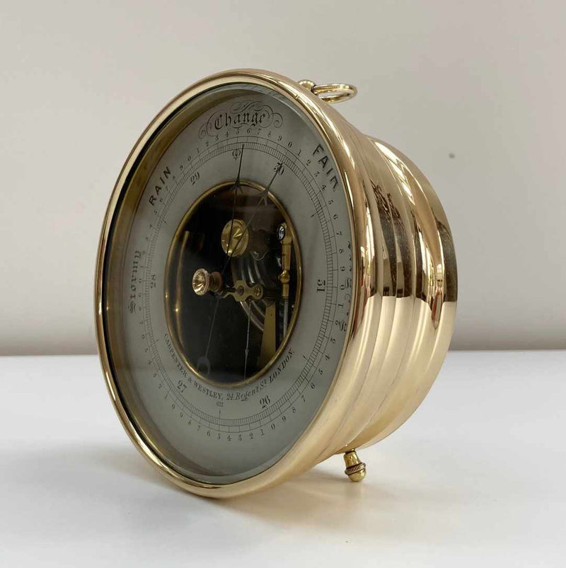 Hall Barometer Victorian Desktop Aneroid Barometer by Carpenter & Westley Engraved to ...