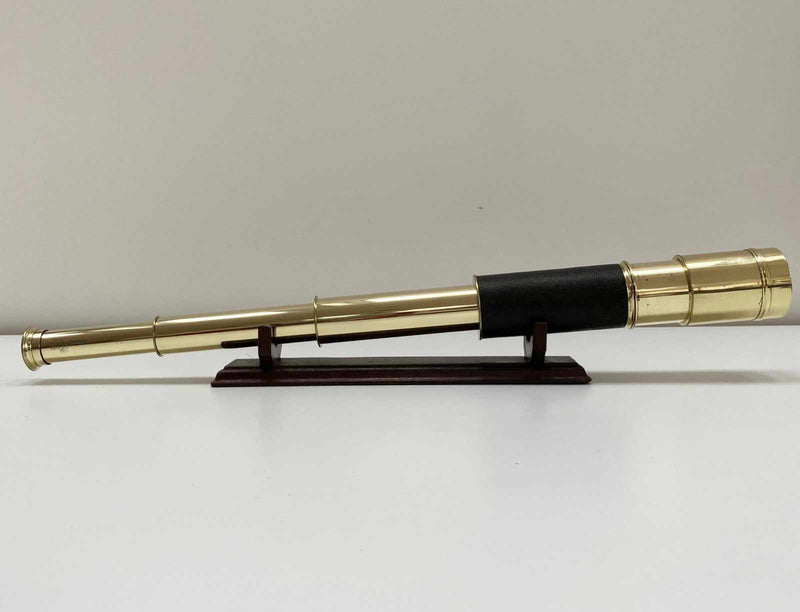Mid Victorian Three Draw Telescope with Leather Case by Ross of London