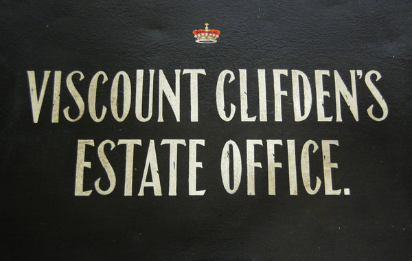 Victorian Painted Deed Box for Viscount Clifden's Estate Office