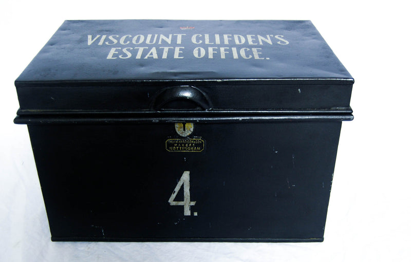 Victorian Painted Deed Box for Viscount Clifden's Estate Office