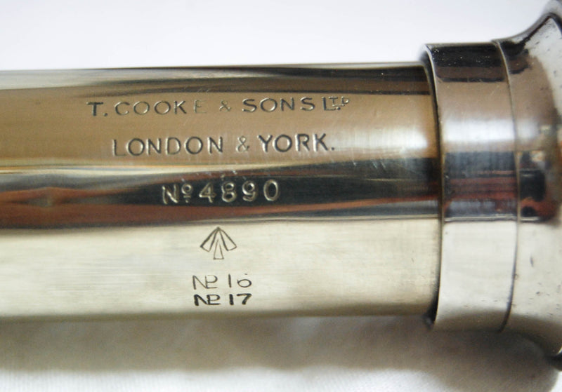 World War I Period Nickel Plated "Officers of the Watch" Naval Telescope by T. Cooke & Sons Ltd