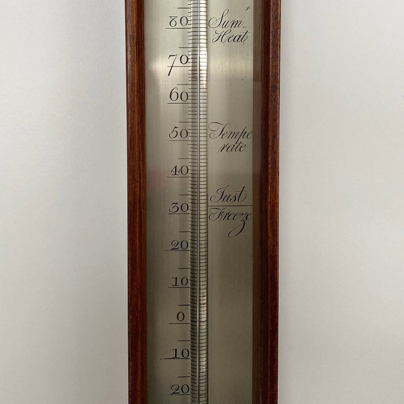 Large Eighteenth Century Mahogany Wall Thermometer by Polti of Exon