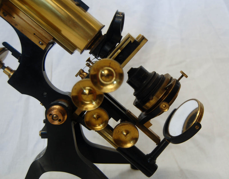 Edwardian Cased Royal Model Microscope by W Watson & Sons, High Holborn, London.
