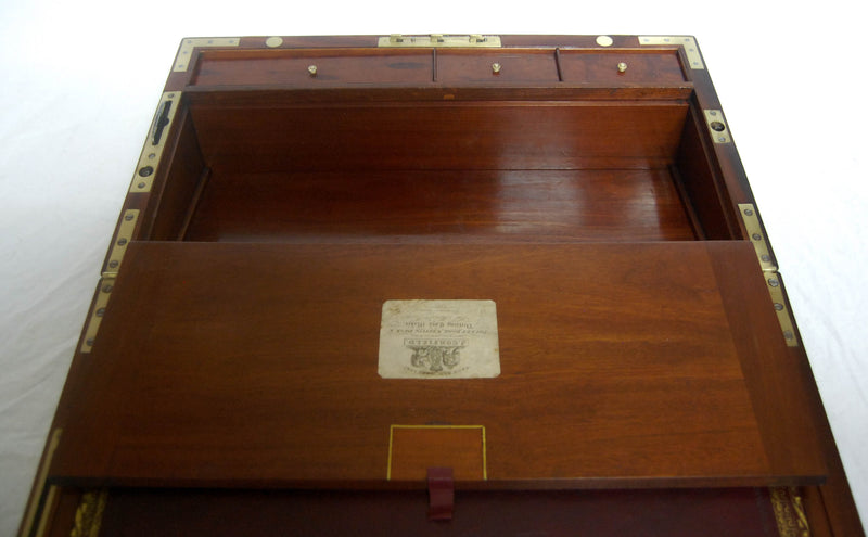 William IV Ship's Campaign Writing Slope with Secret Drawers by J Corfield, Mount Street, London