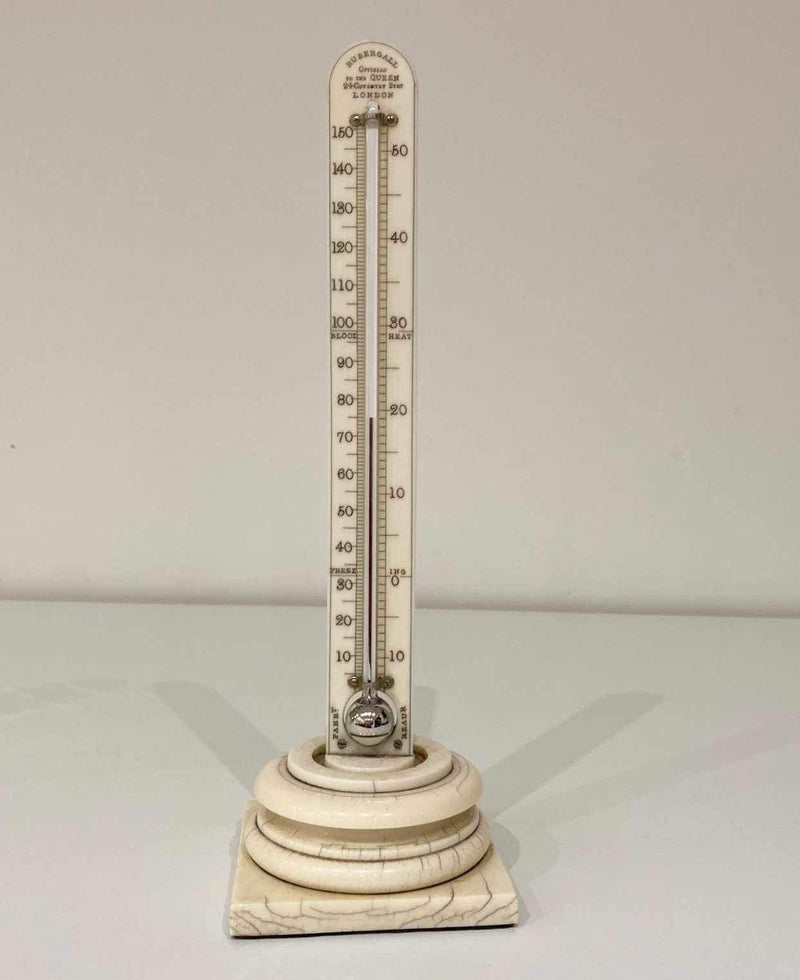 Early Victorian Desk Thermometer by Thomas Rubergall London - Jason Clarke Antiques
